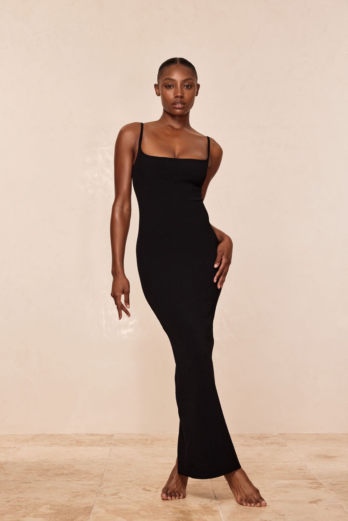 Alternative view of Provence Dress - Black Knit Rib