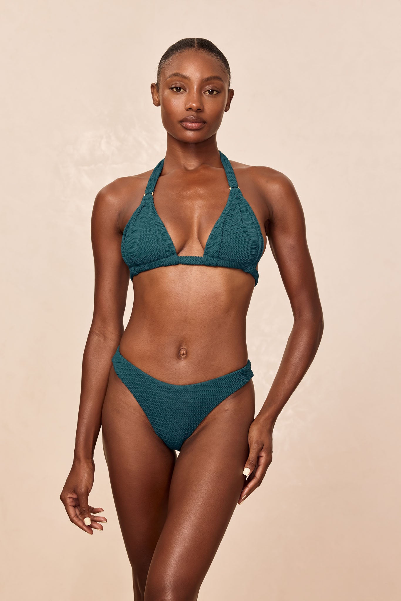Alternative view of Morocco Top - Evergreen Crinkle