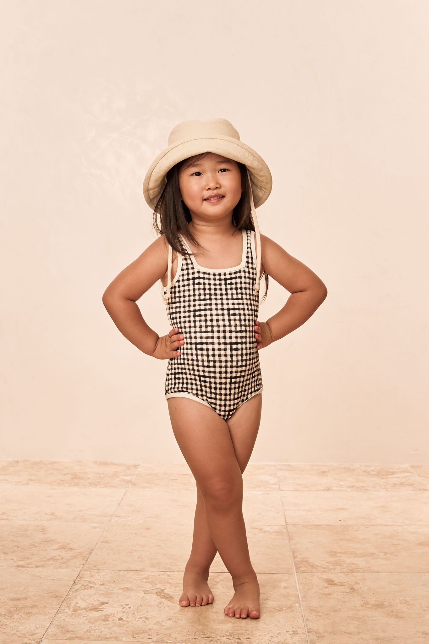 Alternative view of Corfu One Piece Kids - Black Gingham