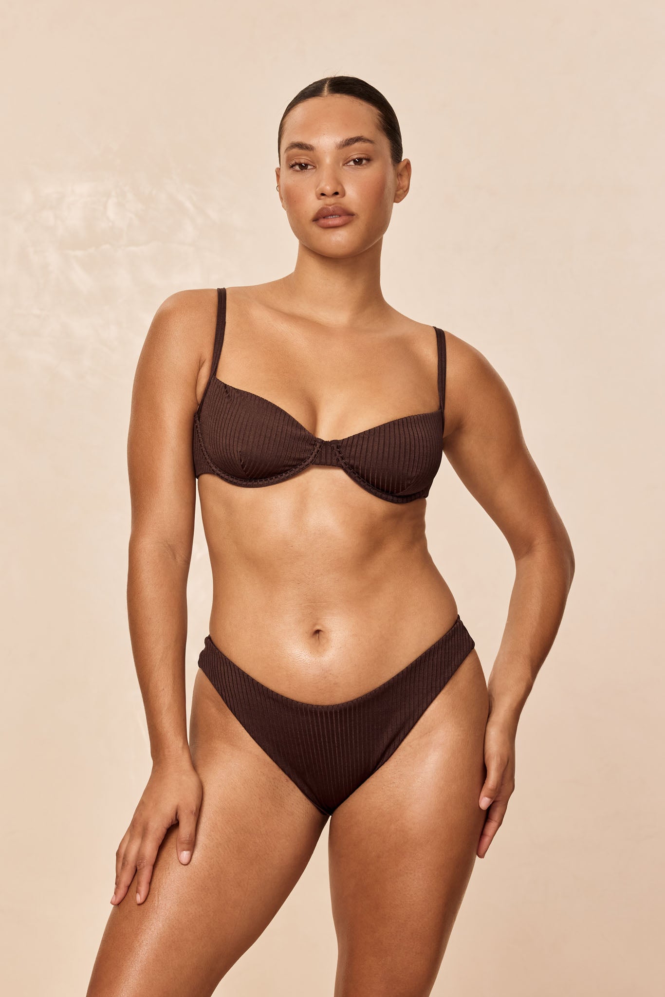 Alternative view of Byron Bottom - Espresso Wide Rib