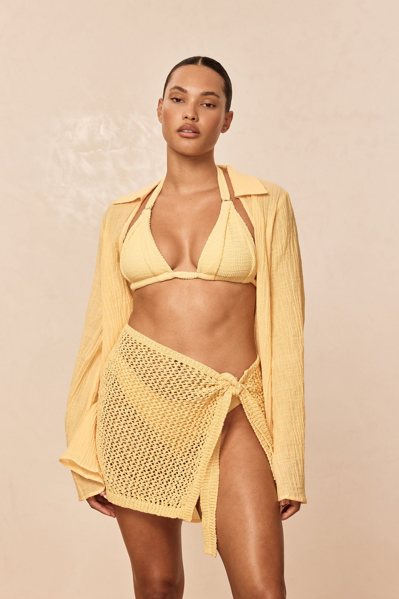 Alternative view of Grenada Tunic - Honey Crinkle Linen