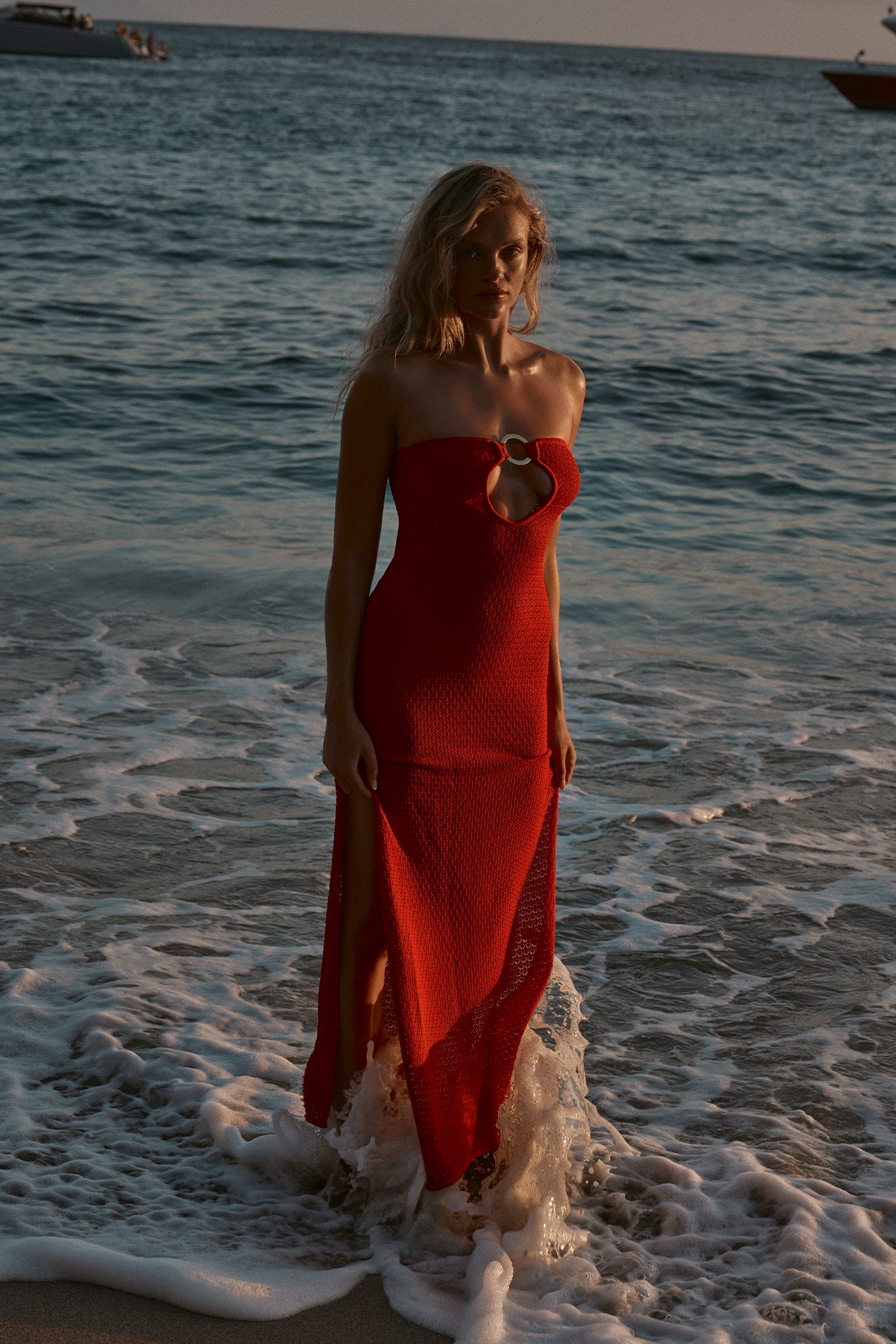Alternative view of Montego Bandeau Dress - Chili Pepper Lace Crochet