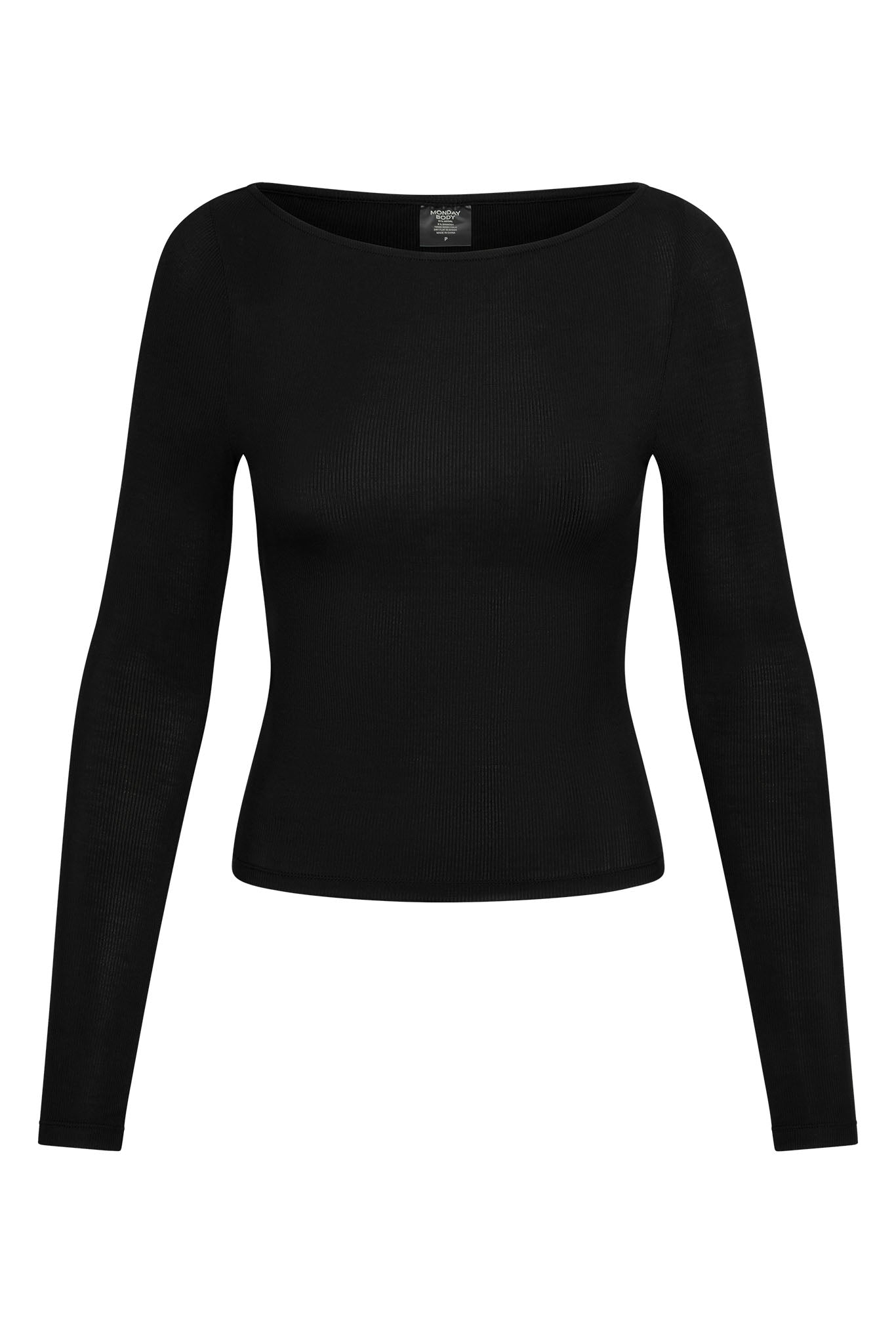 Paddington Long Sleeve   Black Lightweight Rib