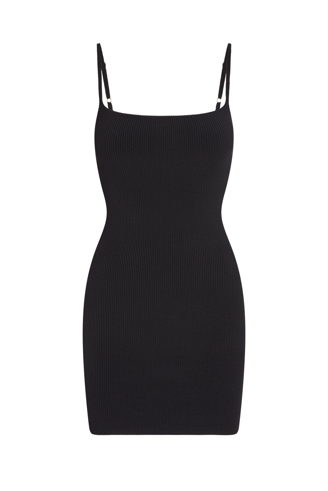 Provence Mini Dress - Black Knit Rib