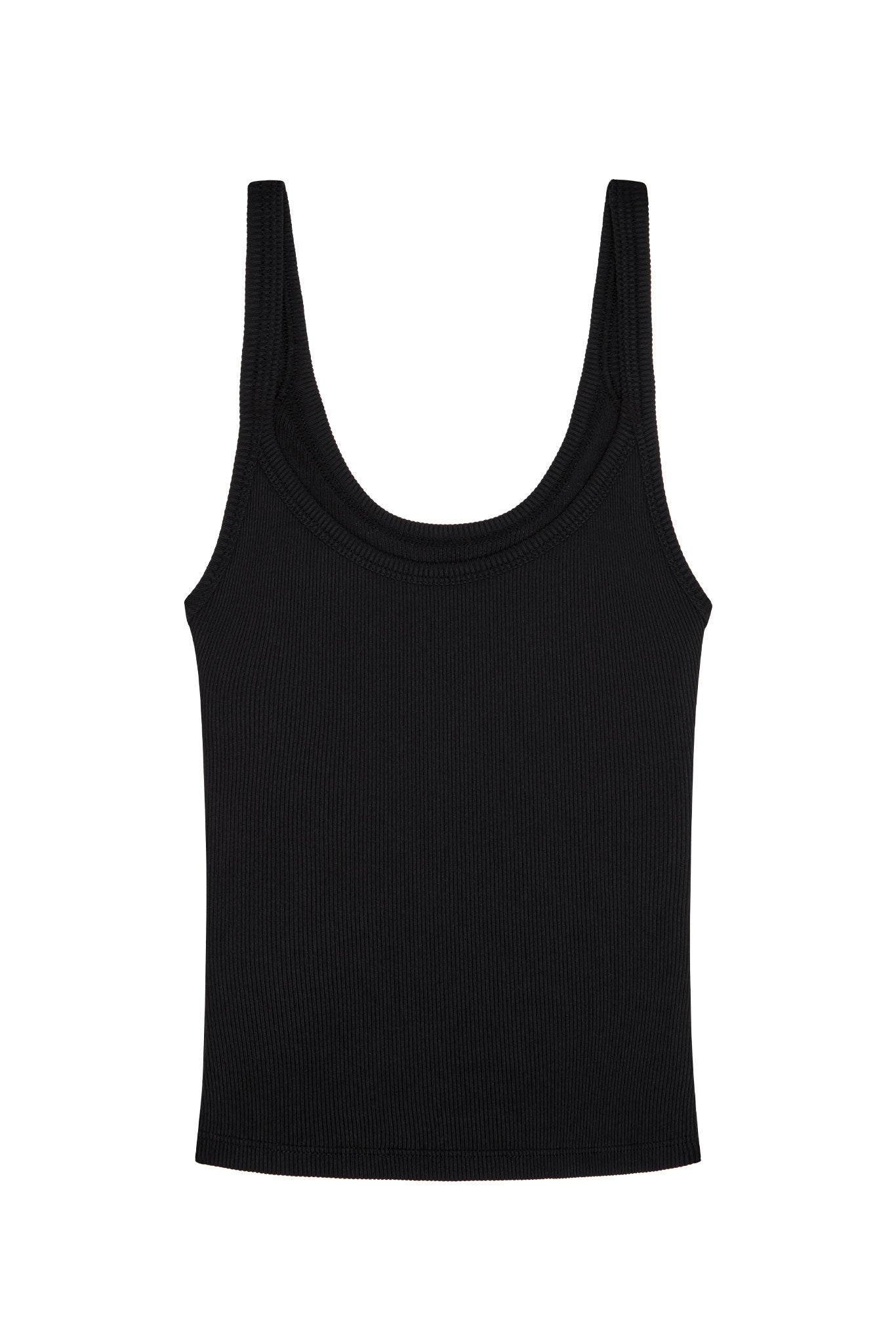 Devin Tank Long   Black Rib