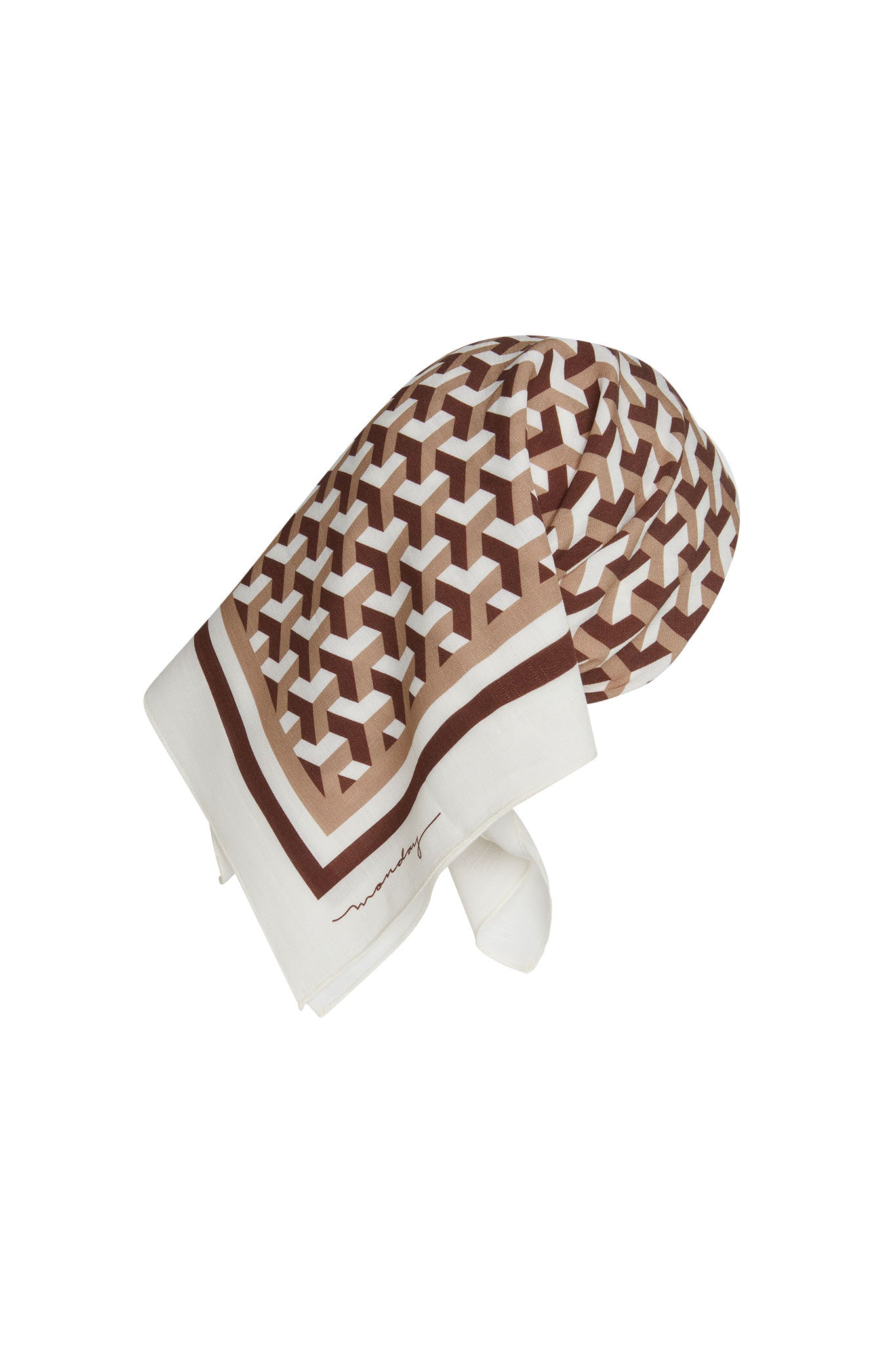 Alternative view of Monday Head Scarf - Husk Geo