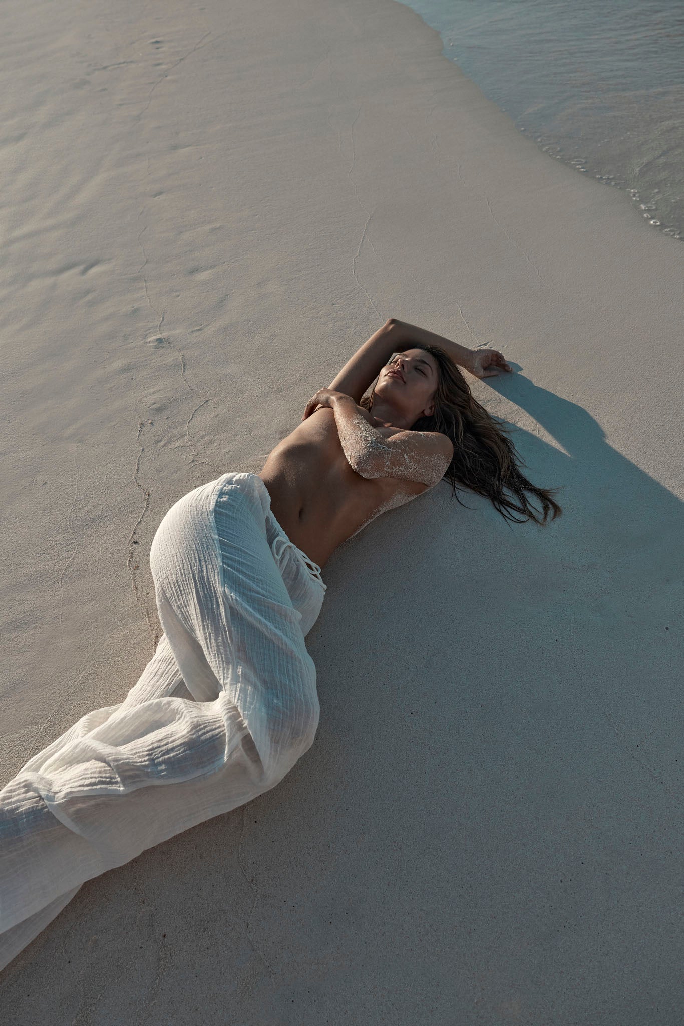 Alternative view of Belize Pant - Ivory Crinkle Linen