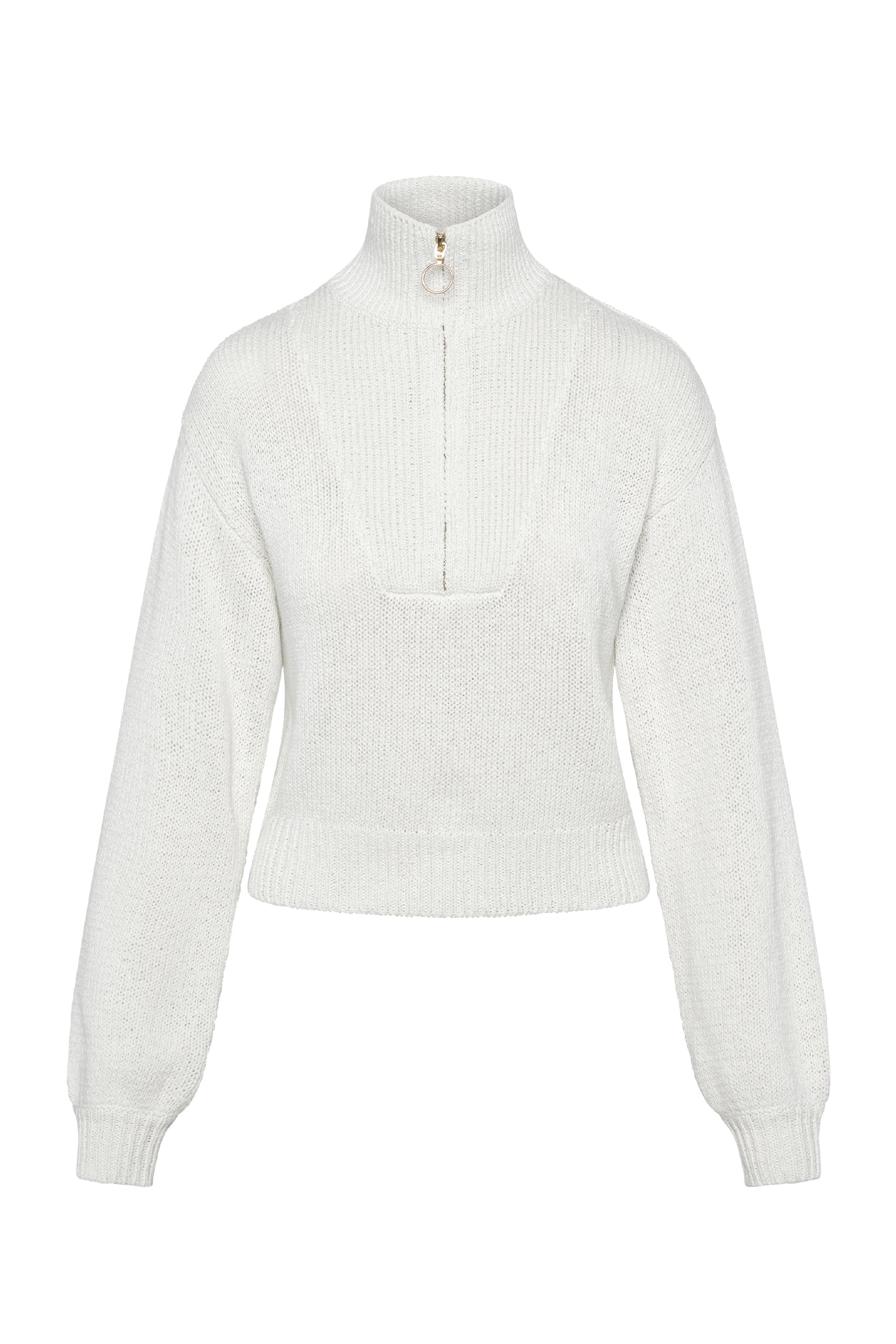 Alternative view of Lisbon Quarter Zip Sweater - White