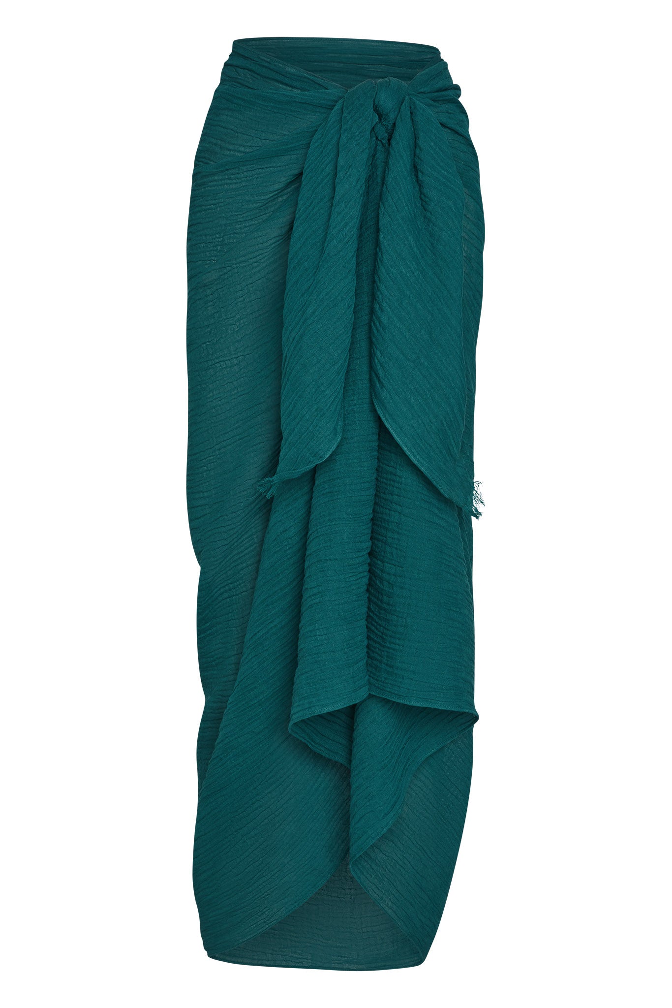 St. Tropez Sarong - Evergreen Crinkle Linen