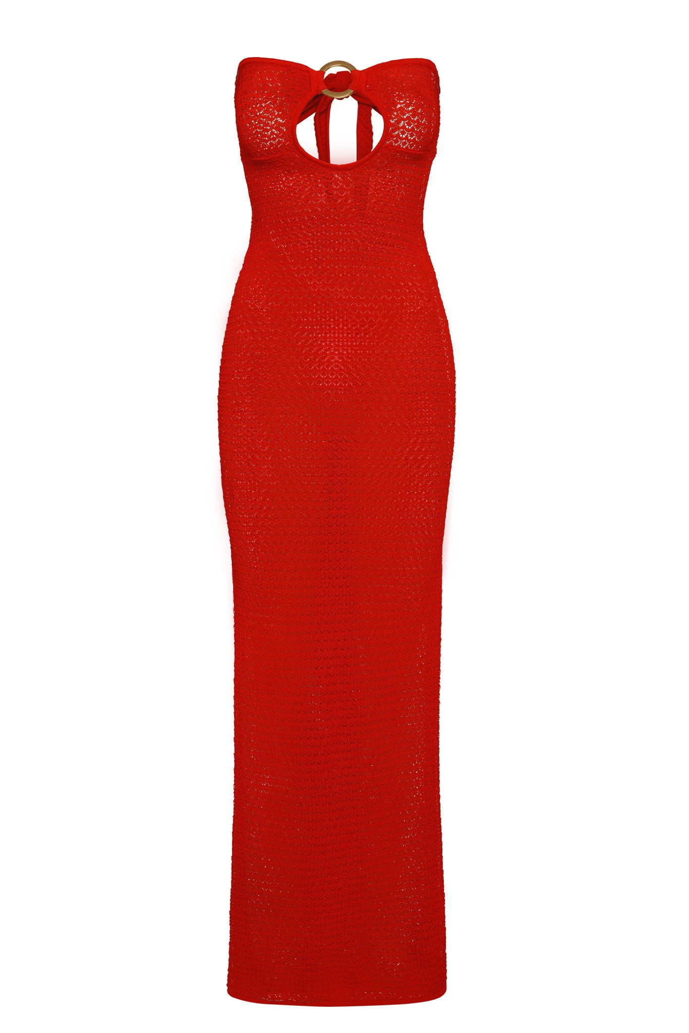 Montego Bandeau Dress - Chili Pepper Lace Crochet