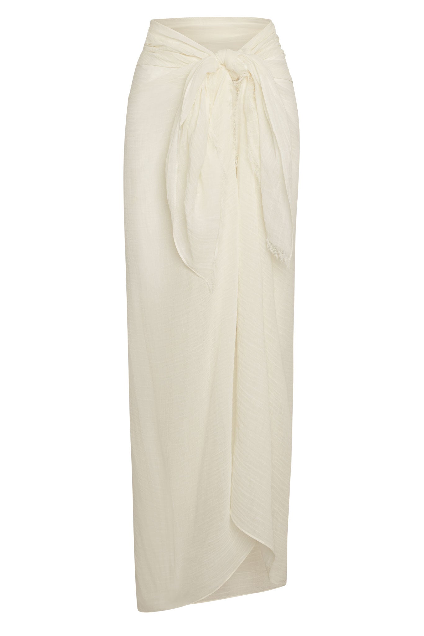 St. Tropez Sarong - Ivory Crinkle Linen
