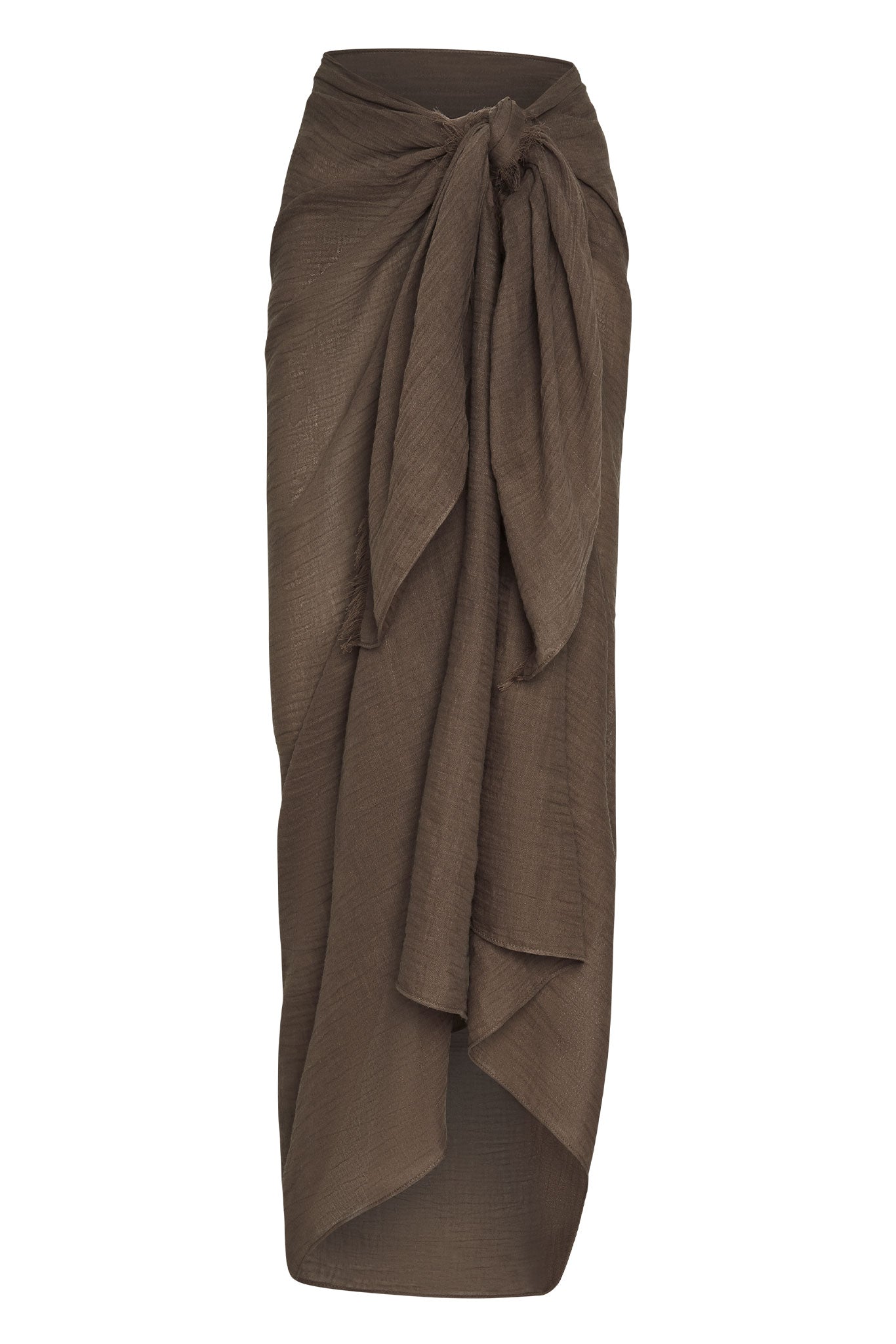 St. Tropez Sarong - Stone Crinkle Linen