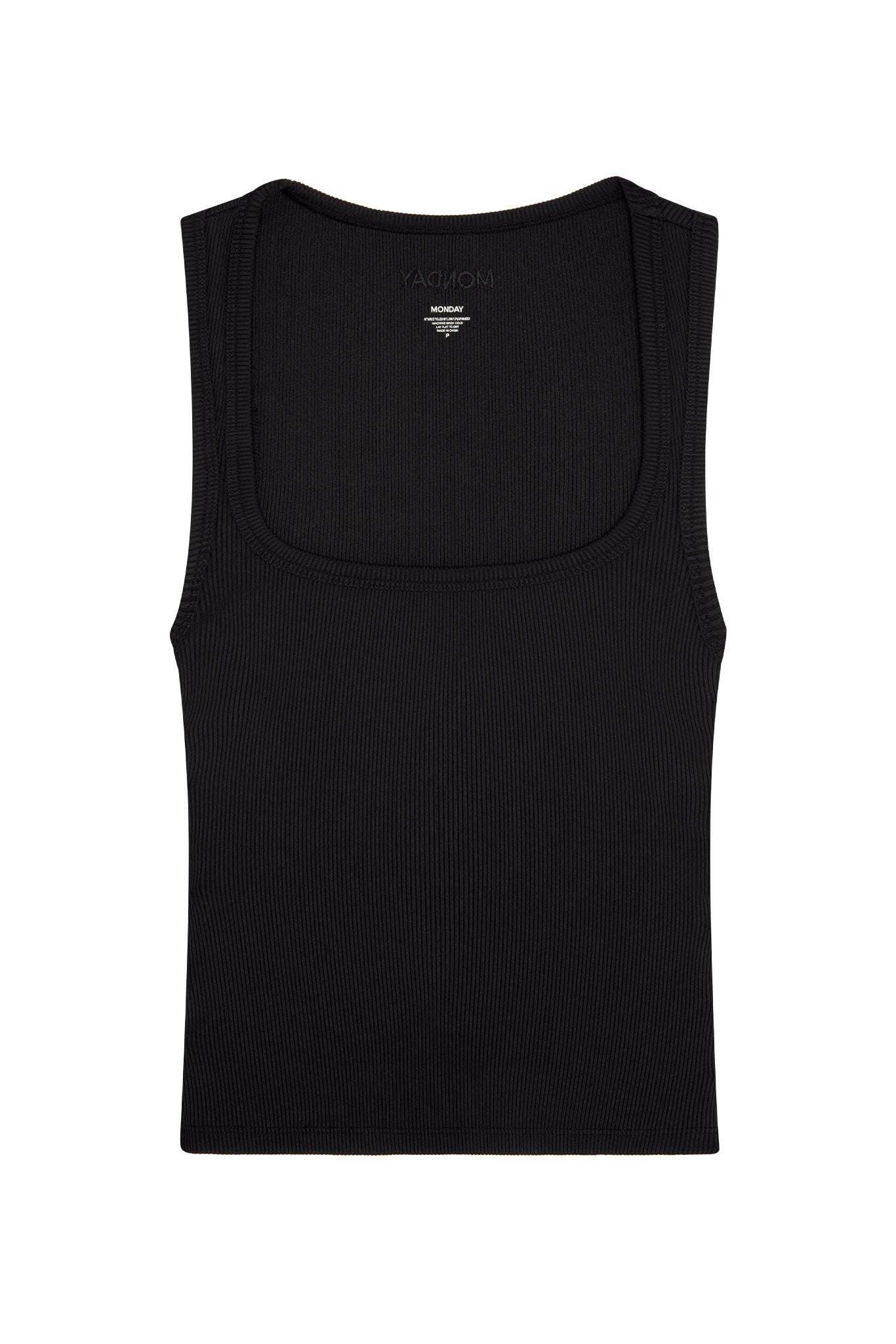 Tash Tank Long   Black Rib