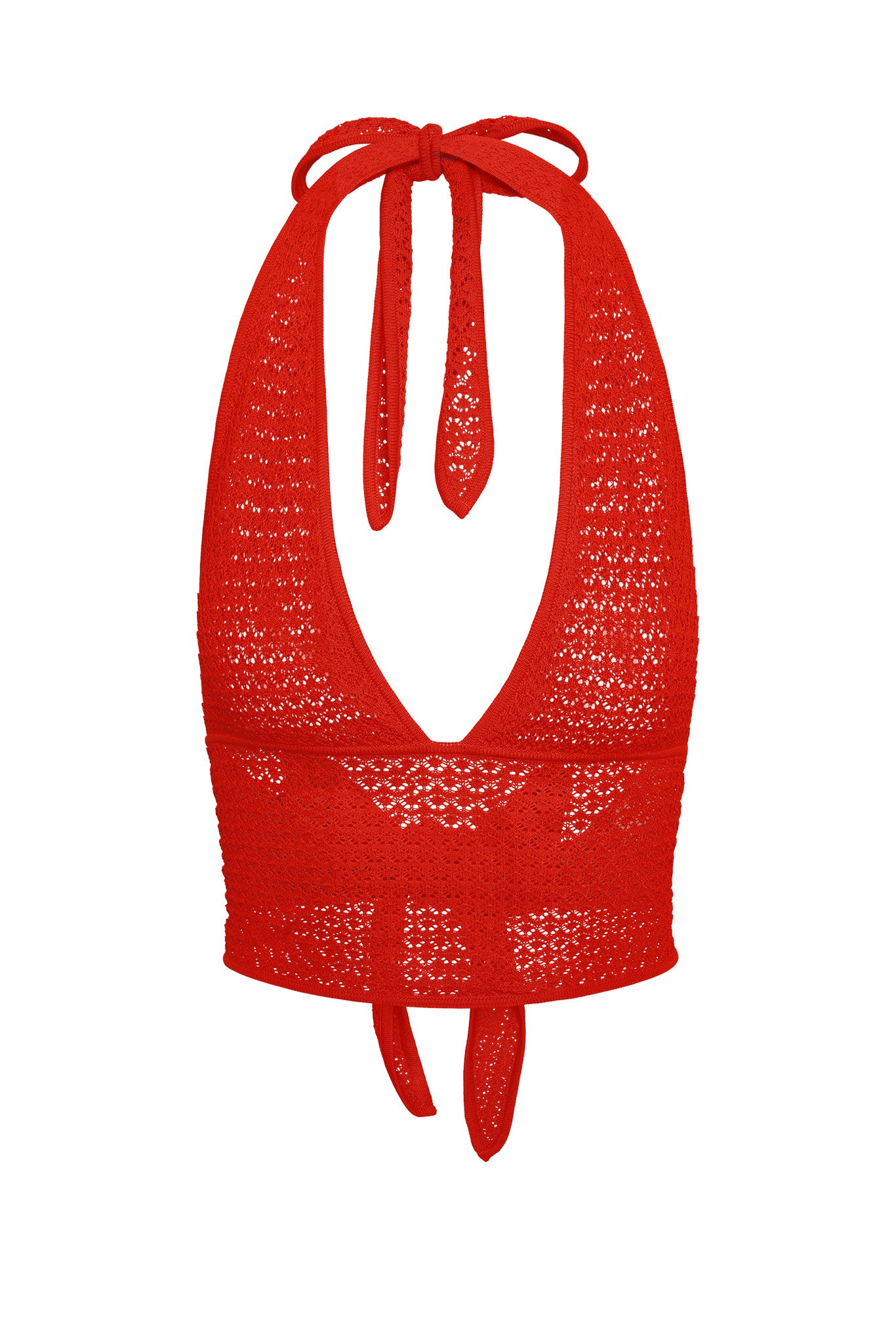 Toulon Top Lined - Chili Pepper Lace Crochet